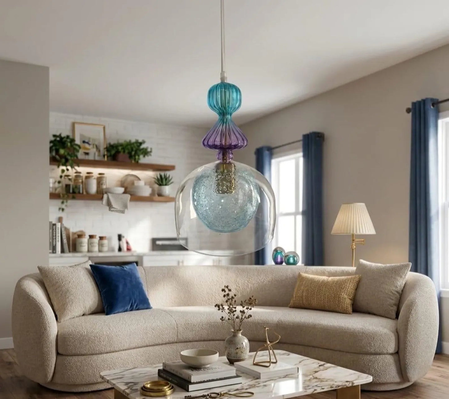 Handcrafted Light Pendant for living room  Decor | Les Trois Pyramides