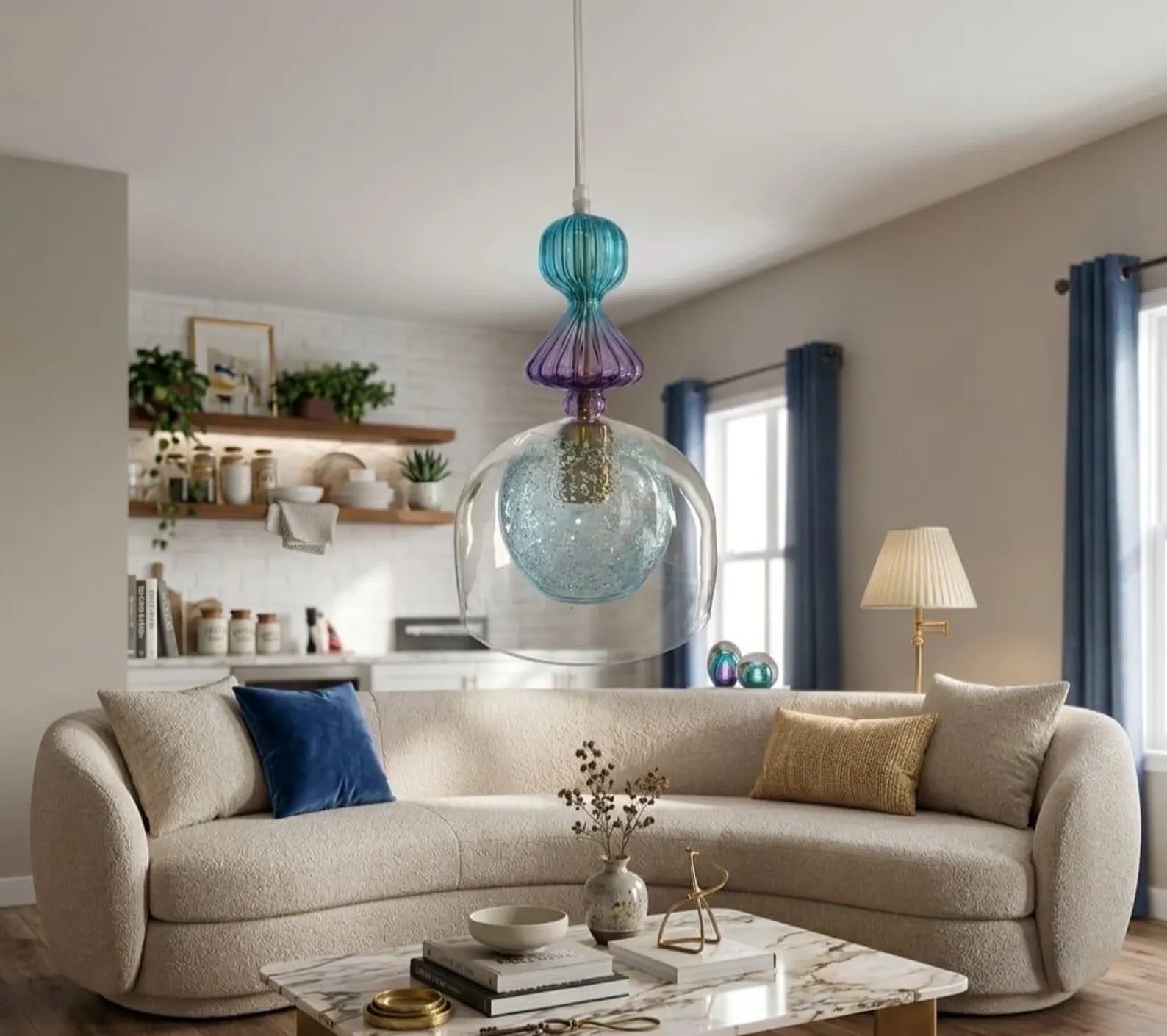 Handcrafted Light Pendant for living room  Decor | Les Trois Pyramides