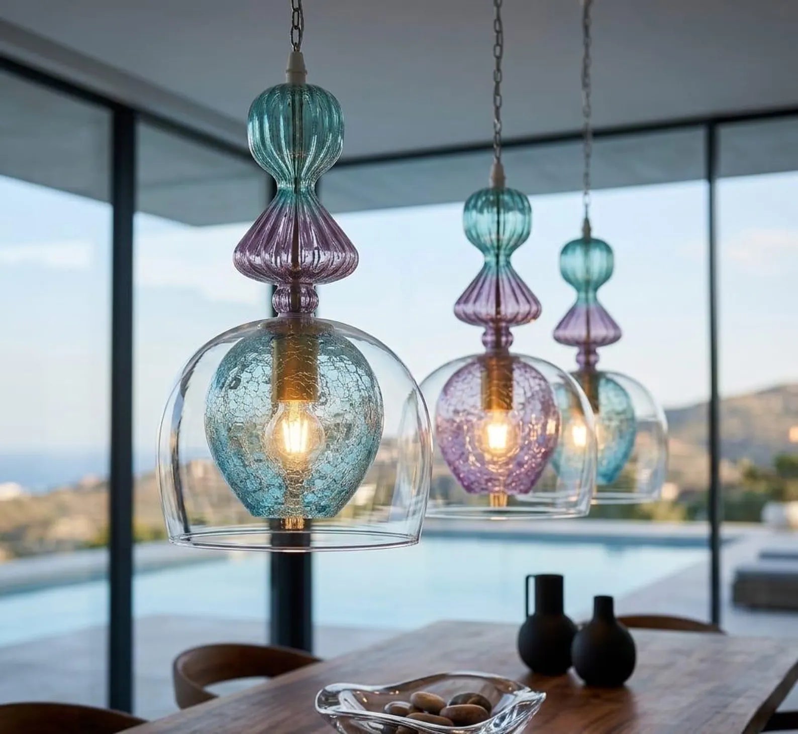 Handcrafted Light Pendant for dining table Decor | Les Trois Pyramides