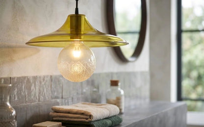 Rounded Handmade Deco Light Fixture , Hanging Lamp for Dining Room Lights , Hand Blown Glass Pendant,modern Ceiling Lights - Les Trois Pyramides 