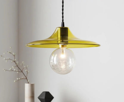 Rounded Handmade Deco Light Fixture , Hanging Lamp for Dining Room Lights , Hand Blown Glass Pendant,modern Ceiling Lights - Les Trois Pyramides 