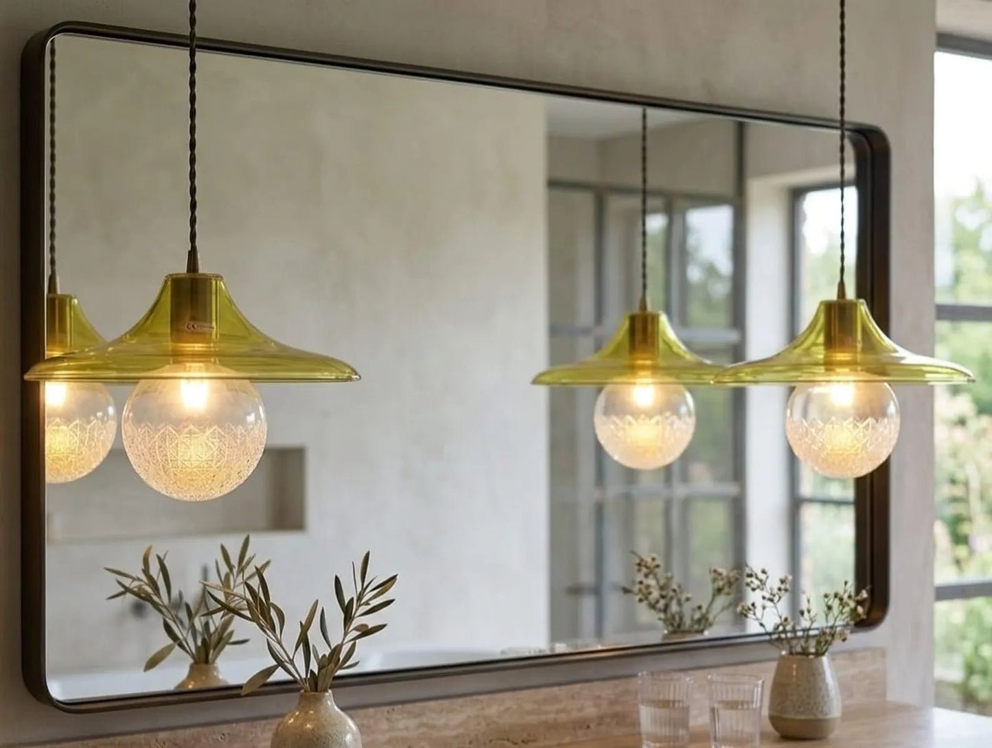 Rounded Handmade Deco Light Fixture , Hanging Lamp for Dining Room Lights , Hand Blown Glass Pendant,modern Ceiling Lights - Les Trois Pyramides 