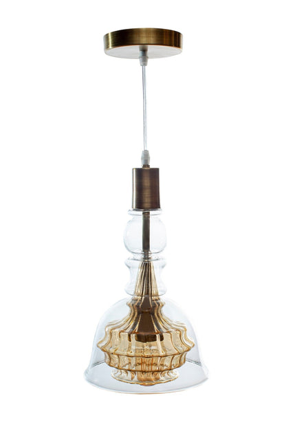 Gold and Crystal Deco Light Fixture - Les Trois Pyramides