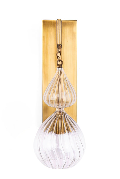 Clear Ribbed Glass Sconce Light Fixture | Les Trois Pyramides