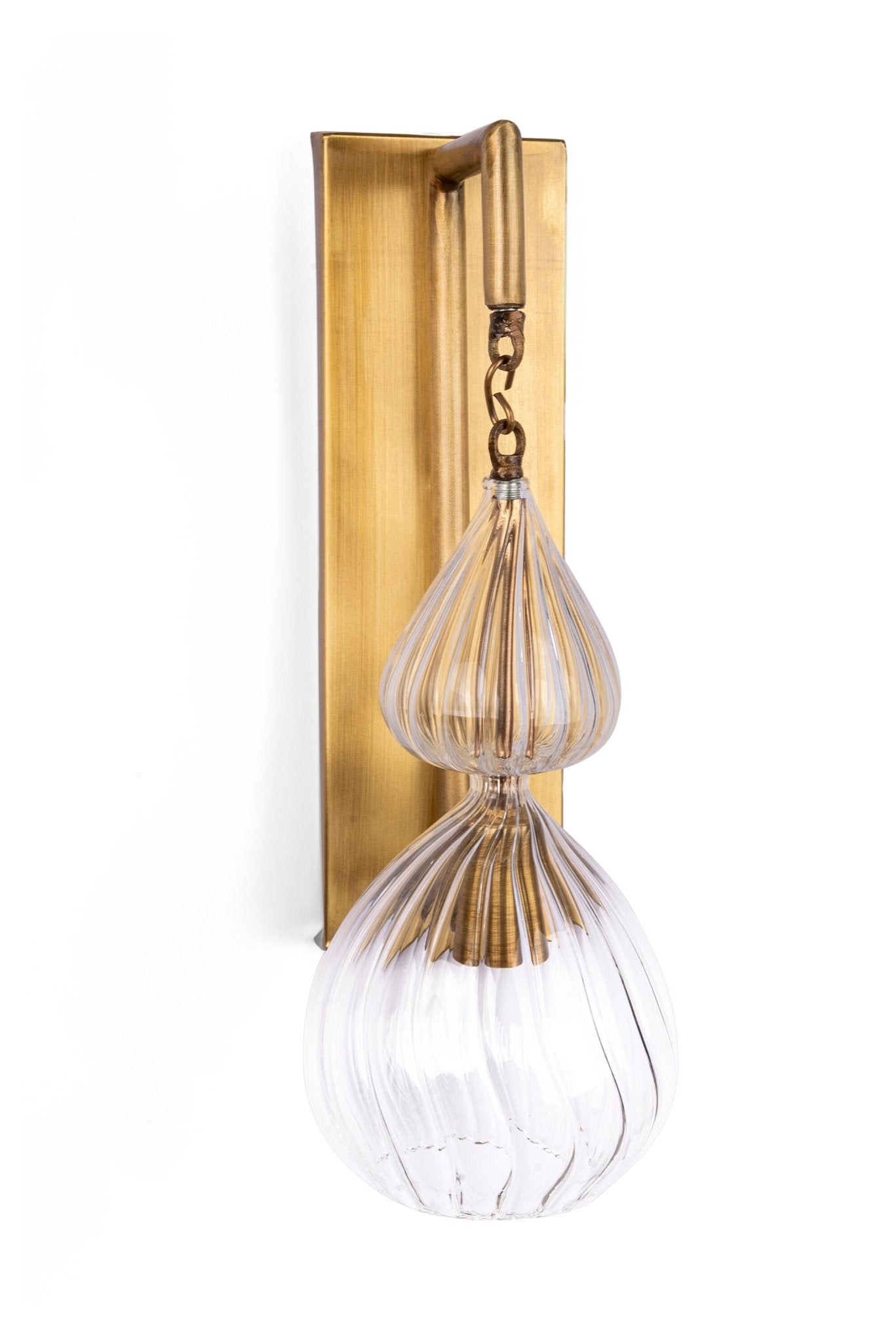 Clear Ribbed Glass Sconce Light Fixture | Les Trois Pyramides