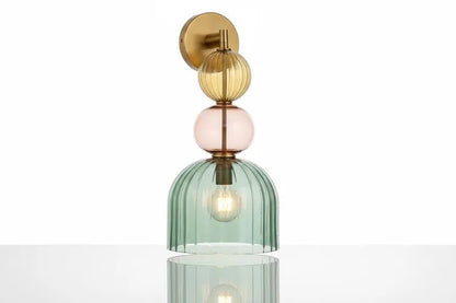 Colored Modern Glass Wall Sconce – Bedside Wall Lighting – Living Room Accent Wall Light – Hallway Entryway Décor – Boutique Hotel Wall Lamp | Les Trois Pyramides 