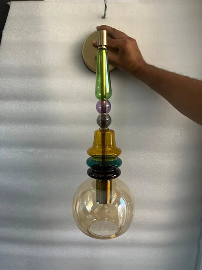 Bedside Wall Lighting Glass Sconce, Living Room Wall Light, Hallway Entryway Décor, Modern Apartment Interior Lamp, Boutique Hotel Lighting | Les Trois Pyramides