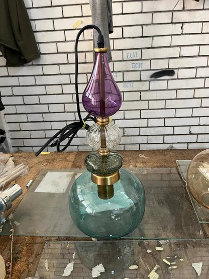 Colorful Glass Pendant Light | Mid-Century Modern Kitchen Island Lighting | Modern Colorful Hanging Lamp | Style Kitchen Island Lighting | Les Trois Pyramides