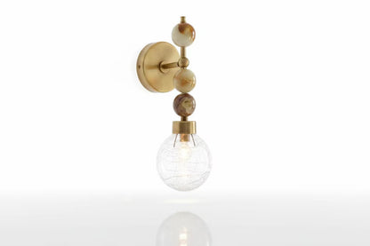 Onyx Stone Wall Sconce – Crackle Glass Brass Light | Les Trois Pyramides
