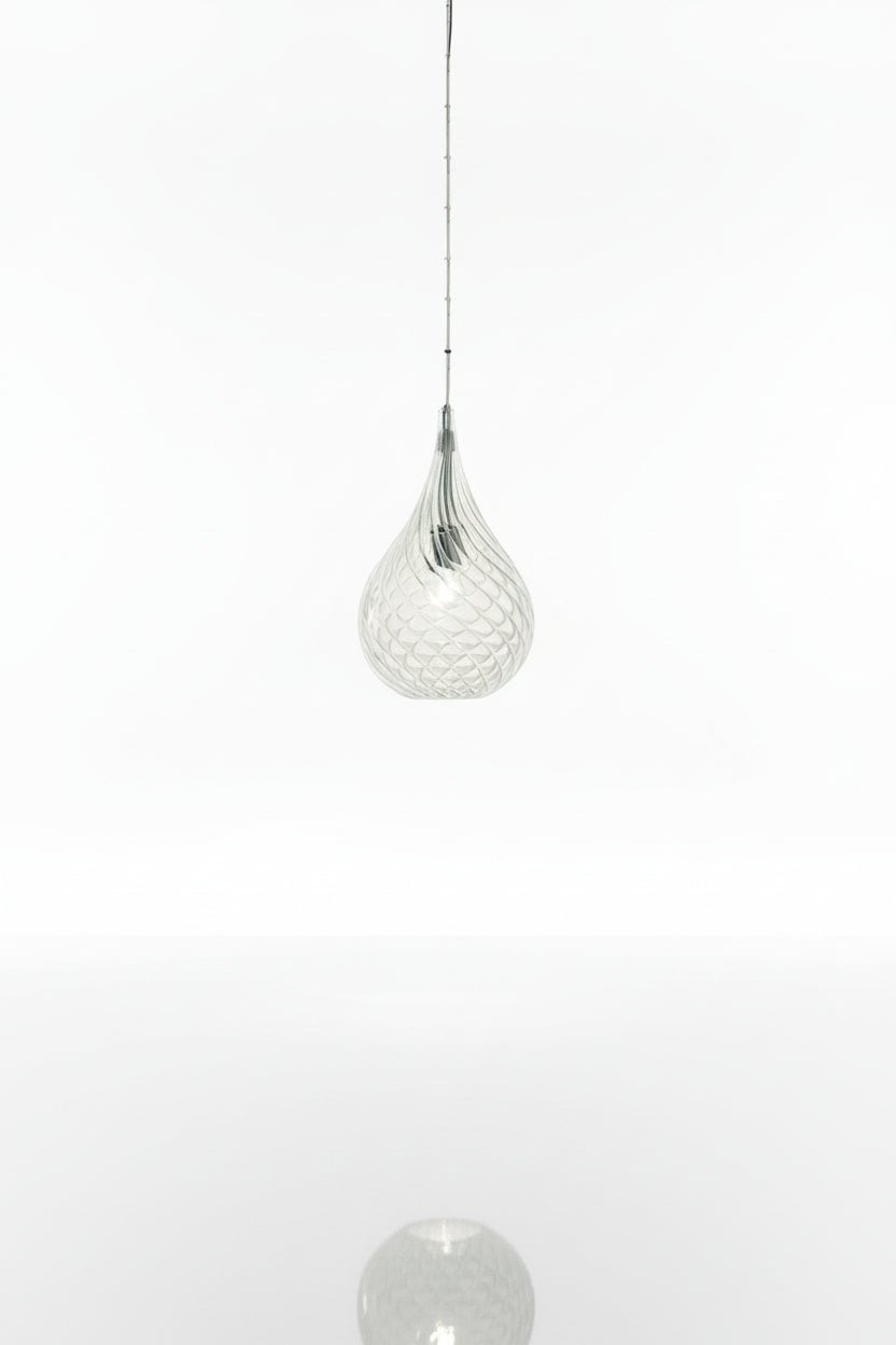 Crystal Teardrop Blown Glass Pendant Light