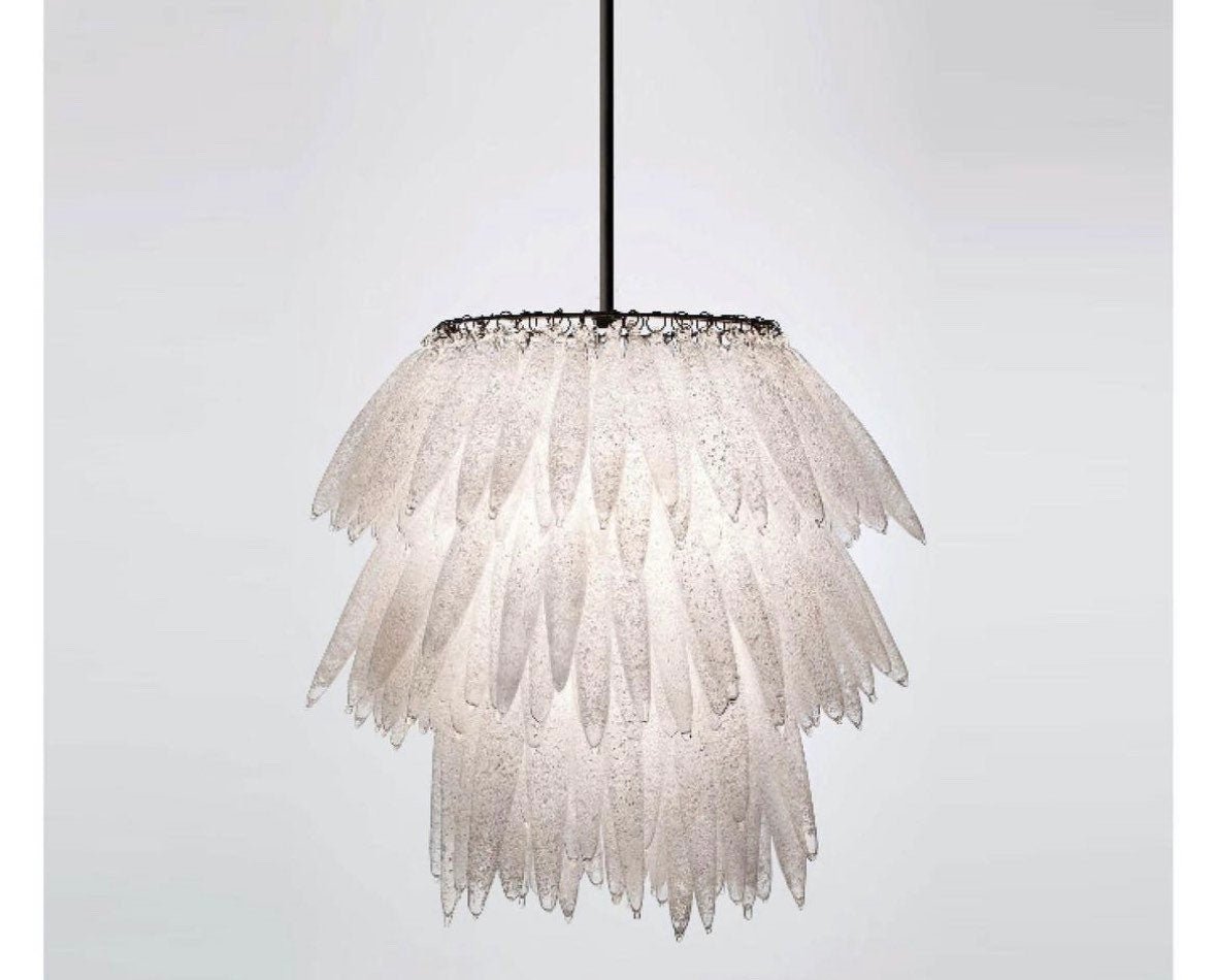 Crystalized Frosted Glass Shells Chandelier Light - Les Trois Pyramide