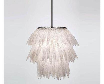 Crystalized Frosted Glass Shells Chandelier Light - Les Trois Pyramide