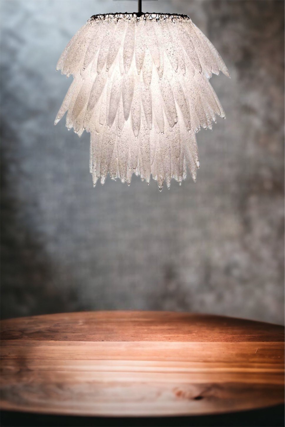 Crystalized Frosted Glass Shells Chandelier Light - Les Trois Pyramide