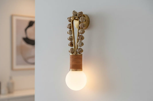Custom Artisan Natural Onyx Wall Light in Earthy Tones with Brass Finish