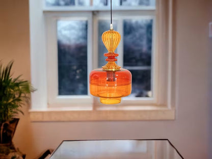 Blown Glass Light Fixture - Les Trois Pyramides