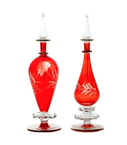 Decorative Empty Perfume Bottles - Hand Painted - Colored Glassware - Glassware - Empty Perfume Bottle - Hand Blown Glass - Les Trois PyramideDecorative Empty Perfume Bottles - Hand Painted - Colored Glassware - Glassware - Empty Perfume Bottle - Hand Blown Glass - Les Trois Pyramides