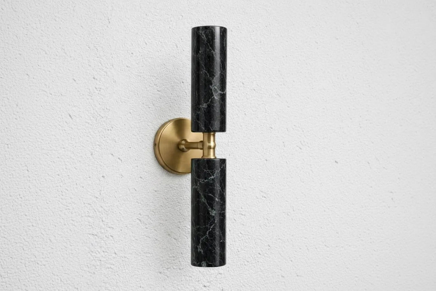 Double Green Marble Wall Sconce with Brass – Modern  Light | Les Trois Pyramides