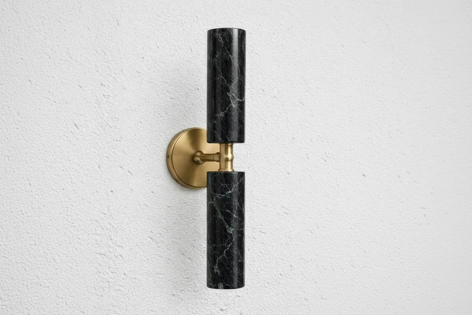 Double Green Marble Wall Sconce with Brass – Modern  Light | Les Trois Pyramides