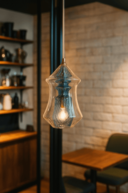 Double Layer Blown Glass Light Pendant - Les Trois Pyramide