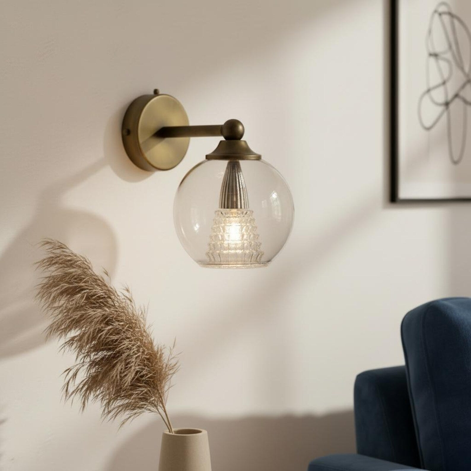 Double Layer Blown Glass Wall Sconce – Modern living room Light | Les Trois Pyramides