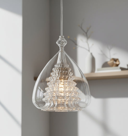 Clear Pendant Light For Bedroom - Les Trois Pyramide