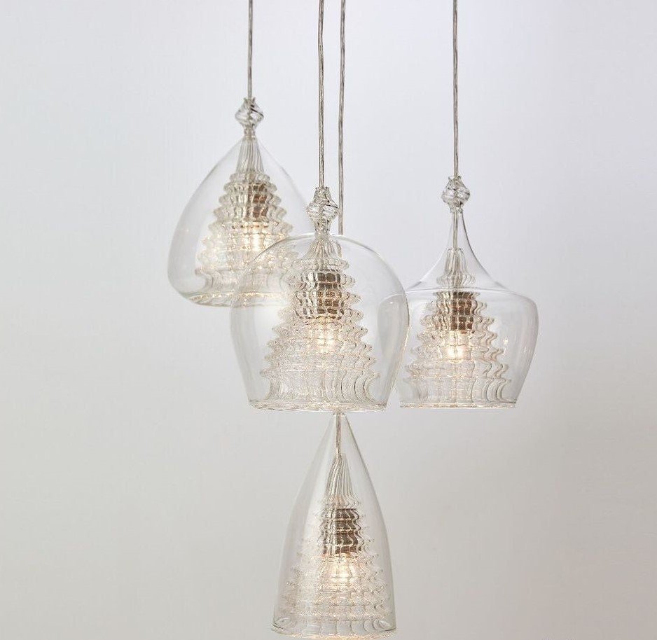 Clear Pendant Light For Bedroom - Les Trois Pyramide