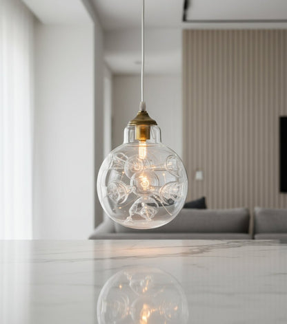 Double glass layer pendant light | Les Trois pyramides