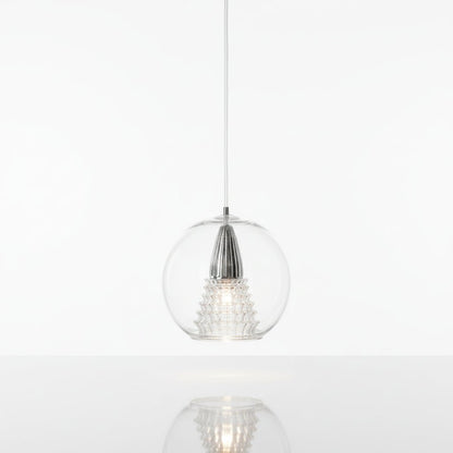 Double-Layer Handcrafted Clear Glass Pendant Light – Modern Hanging Fixture for Ambient Lighting