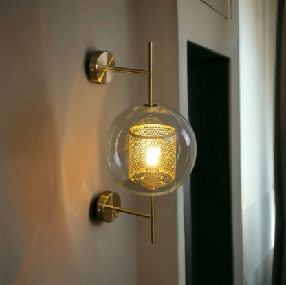 Modern Copper Applique Blown Glass wall light