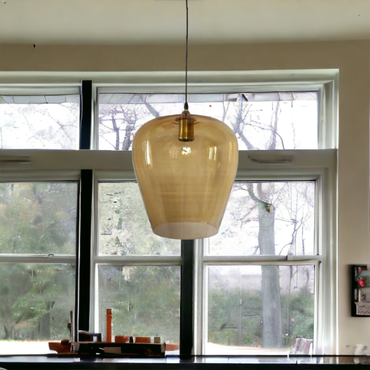 Blown Glass Pendant For Kitchen Island - Les Trois Pyramides