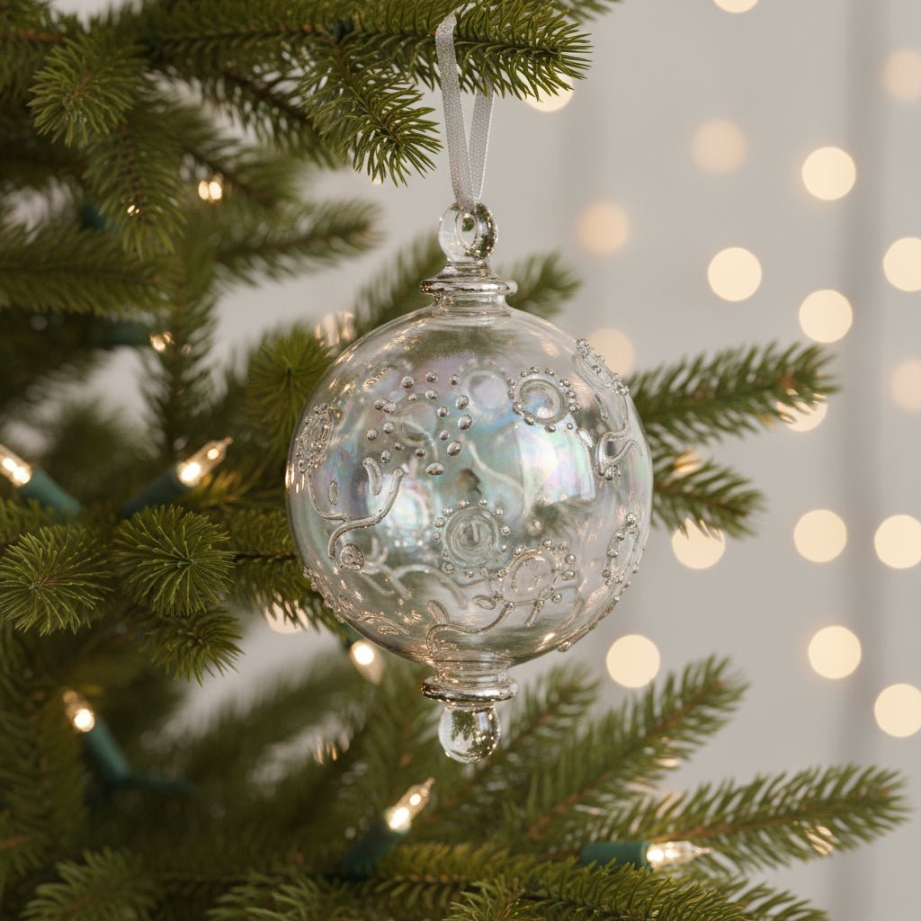 Elegant Embossed Hanging Ball for Christmas Tree and Holiday Decor