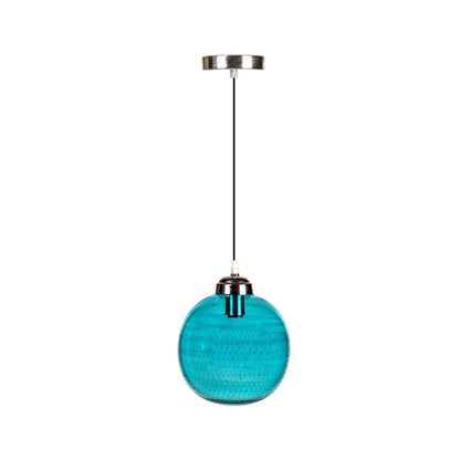 Elegant Hand-Blown Blue Glass Pendant Light – Kitchen Decor | Les Trois Pyramides 