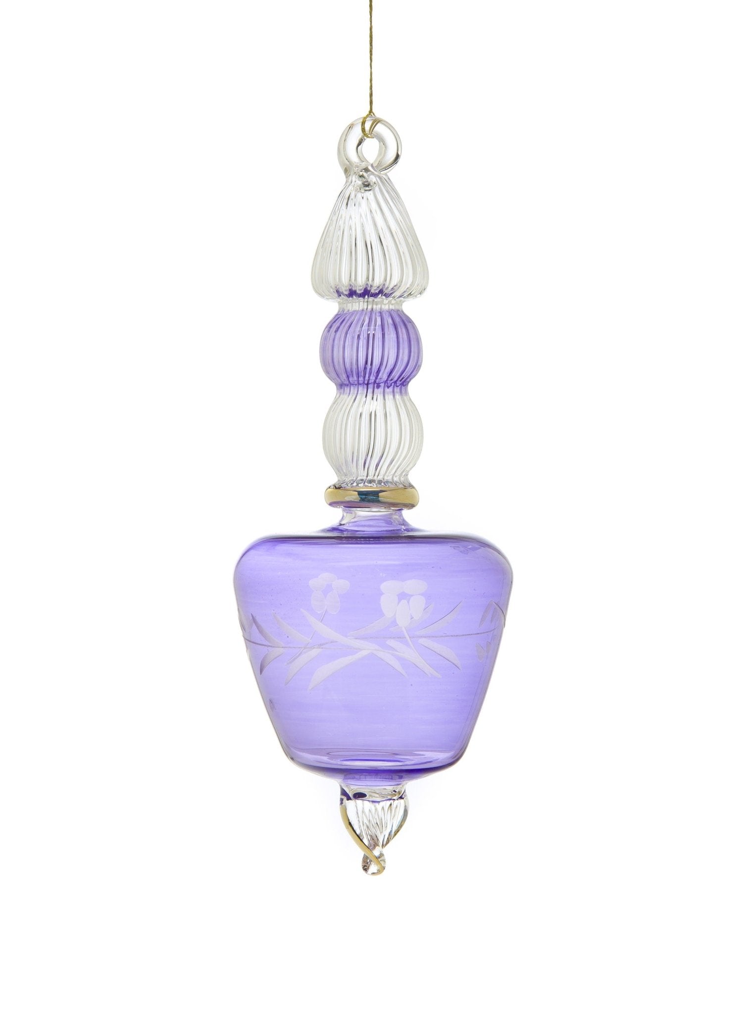 Engraved Violet Christmas tree topper with 14 K Gold karats | Les Trois Pyramides