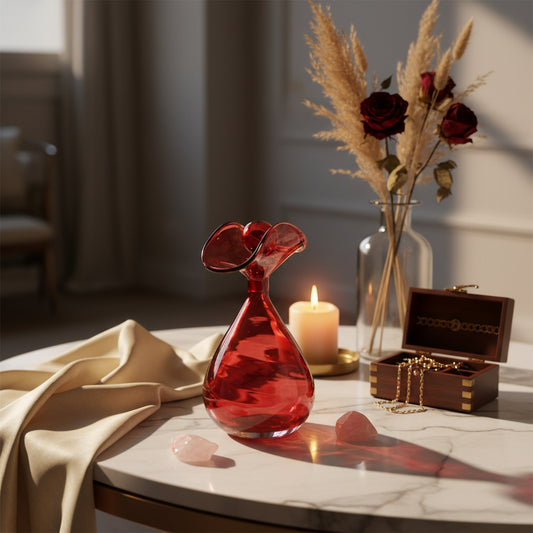 Essential Oil Bottle - Hand Painted - Hand Blown Glass - Perfume Bottle - Fragrance Decant - Decorative Bottles - Miniature Perfume Bottles - Les Trois Pyramides