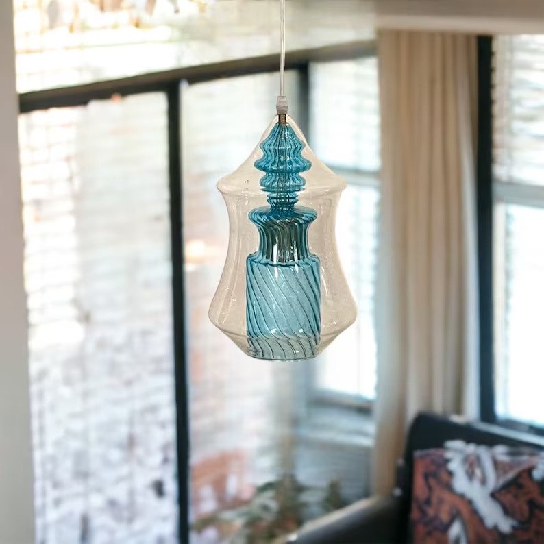 Double Layer Blown Glass Light Pendant - Les Trois Pyramide