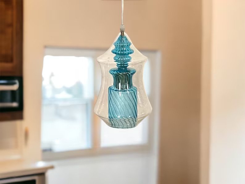 Double Layer Blown Glass Light Pendant - Les Trois Pyramide