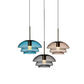 Set of three blown glass light pendants