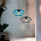 Set of three blown glass light pendants