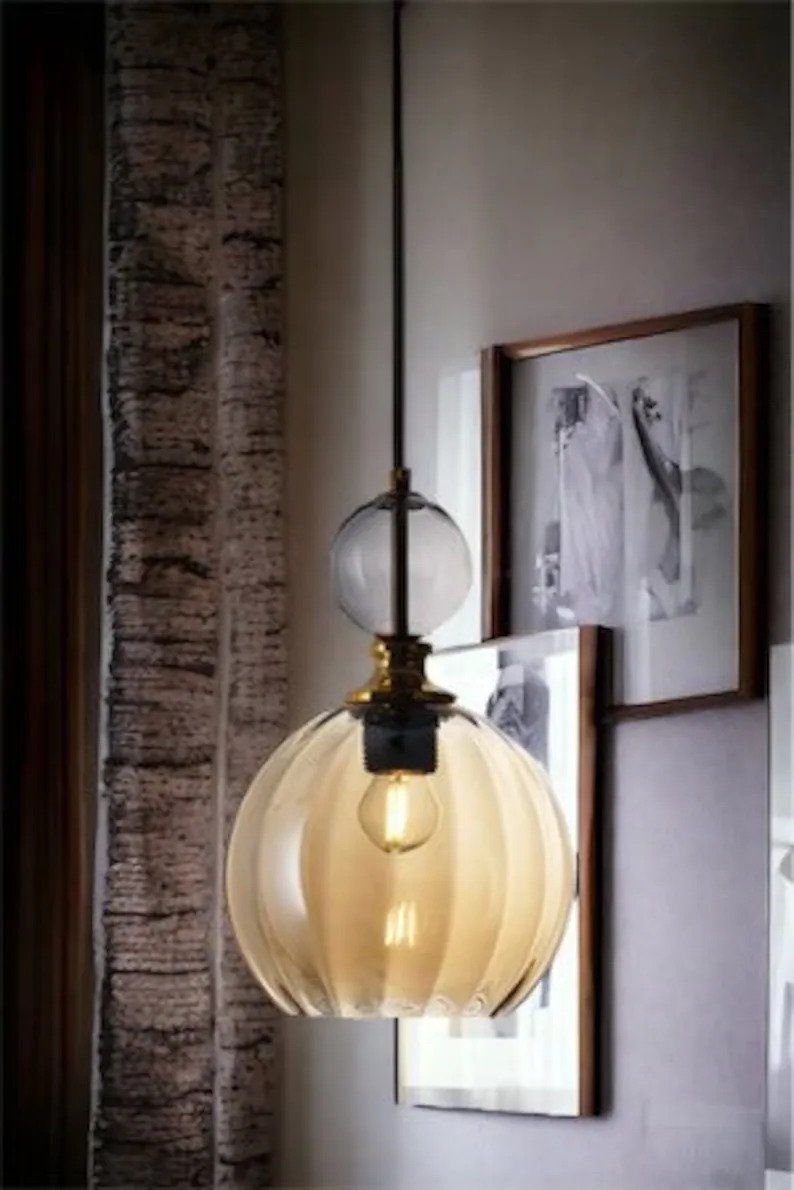 Blown Glass Pendant Light - Les Trois Pyramides