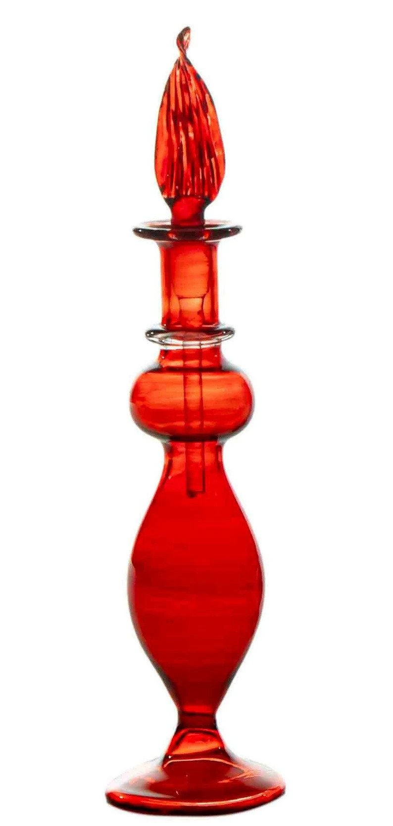 Miniature Bottle - Perfume Bottle - Hand Painted - Colored Glassware - Empty Perfume Bottle - Hand Blown Glass - Custom Perfume Bottle - Red - Les Trois Pyramides