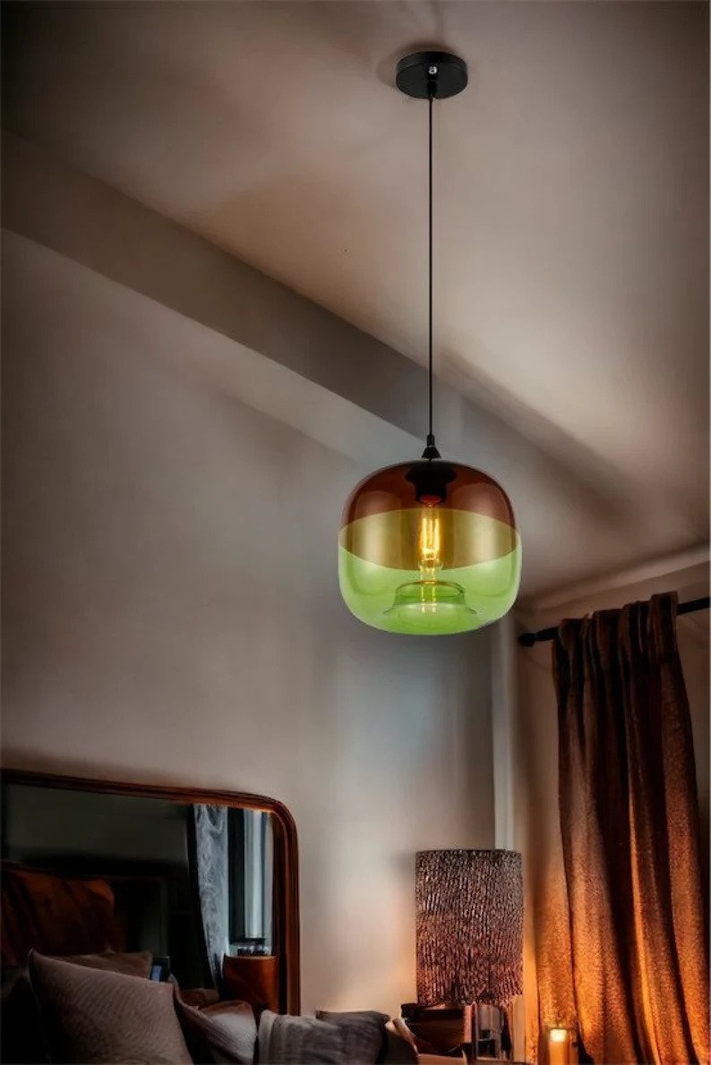 Ceiling lamp - Modern suspension - kitchen island - ceiling lamp - blown glass suspension - Blown glass - suspension