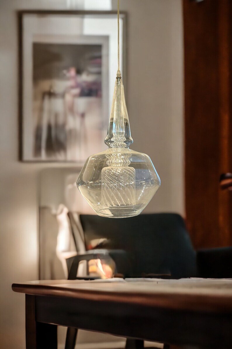 blown glass pendant light