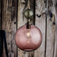 Modern Round Glass with Copper Pendant