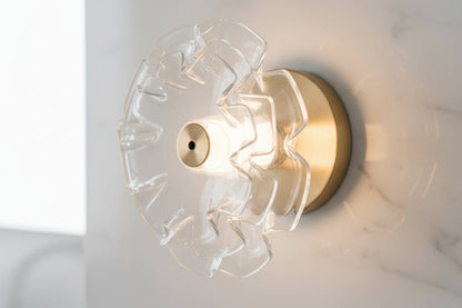 Floral Applique Double Blown Glass