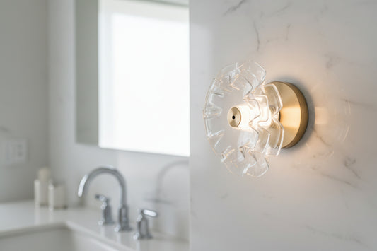 Floral Applique Double Blown Glass | Les Trois Pyramides