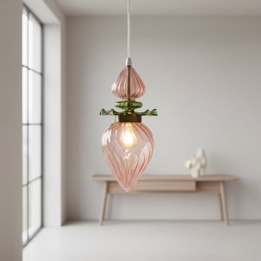 Flower Bloom Glass Blown Pendant - Les Trois Pyramides