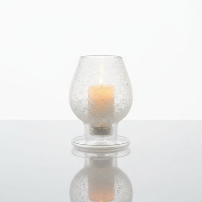 Frosted Blown glass Candlestick Holder