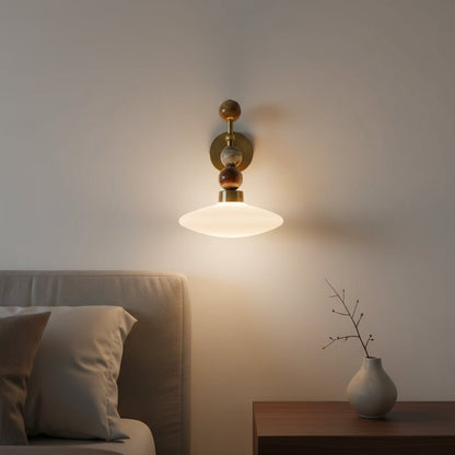Frosted Blown Glass & Natural onyx stones sconces