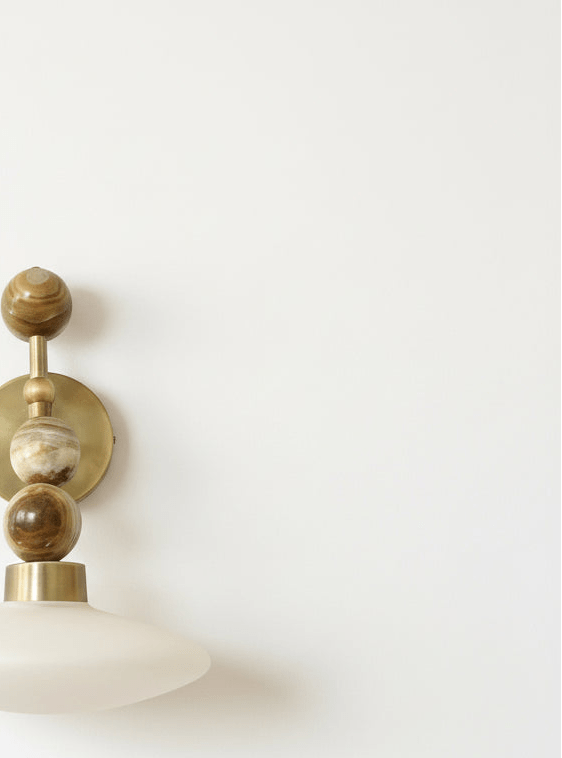Frosted Blown Glass & Natural onyx stones sconces