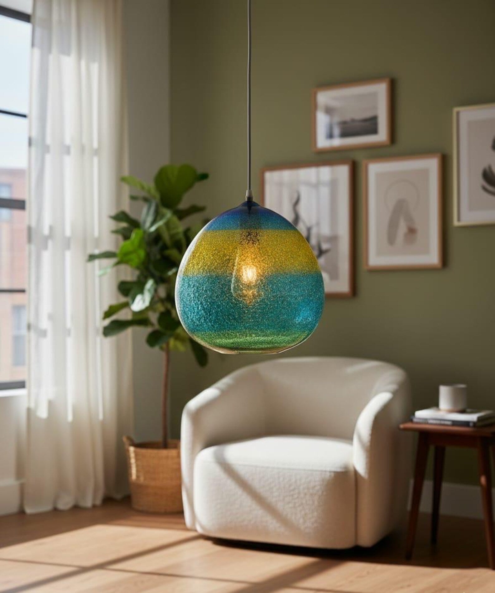 Frosted Glass Pendant Lights Modern Fall Decor - Les Trois Pyramides